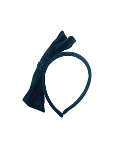 CHANEL Headband Ribbon Satin Black Black
