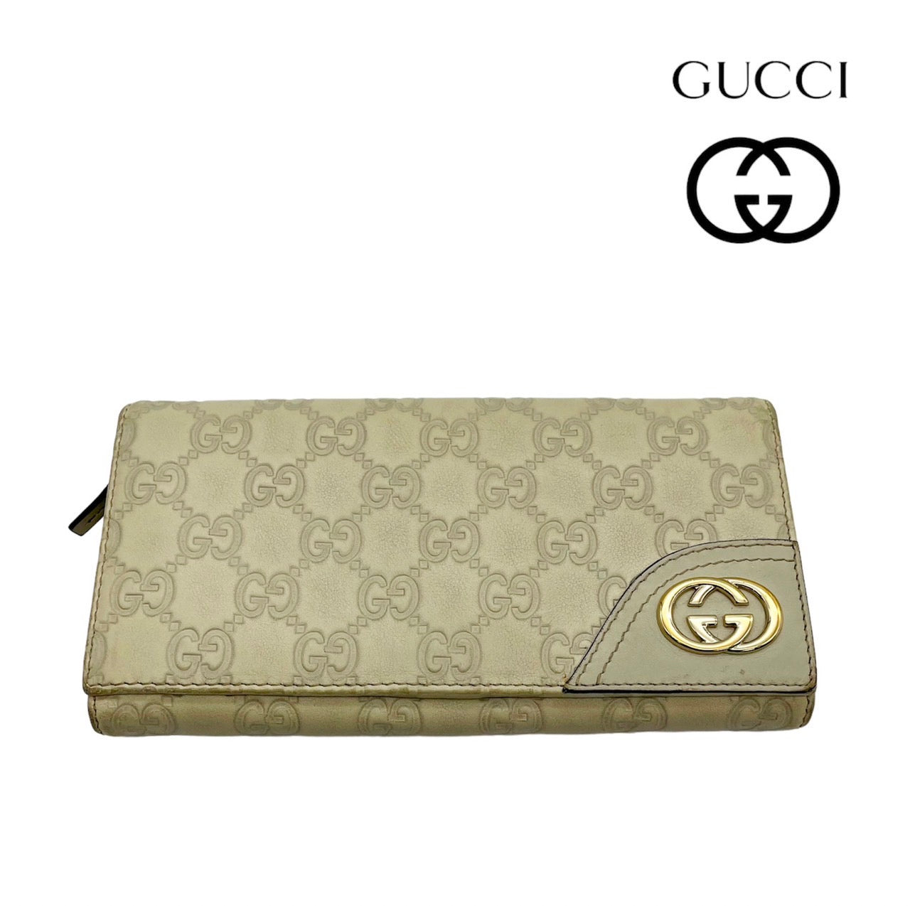 GUCCI Guccishima leather long wallet 